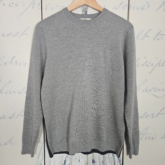 Edun Sweater Men's Merino Wool Size Small Crew Neck Gray Pullover Jumper - Picture 2 of 6